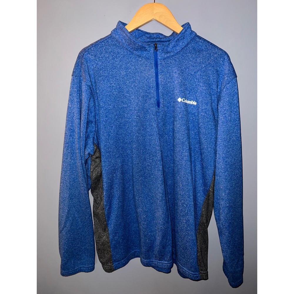 Columbia Mens XL Blue Heather Quarter Zip Pullover Long‎ Sleeve Active Top